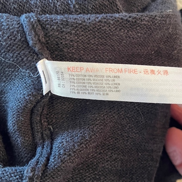 Free People Beach black v-neck cotton linen blend sweater - Picture 4 of 5